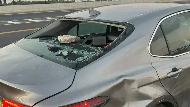 سيارة النائب أيمن عودة بعد الاعتداء عليه