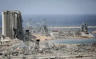 ميناء  بيروت بعد الإنفجار