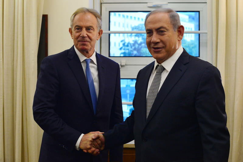 نتنياهو وبلير عام 2016 (Kobi Gideon/GPO) نتنياهو وبلير عام 2016