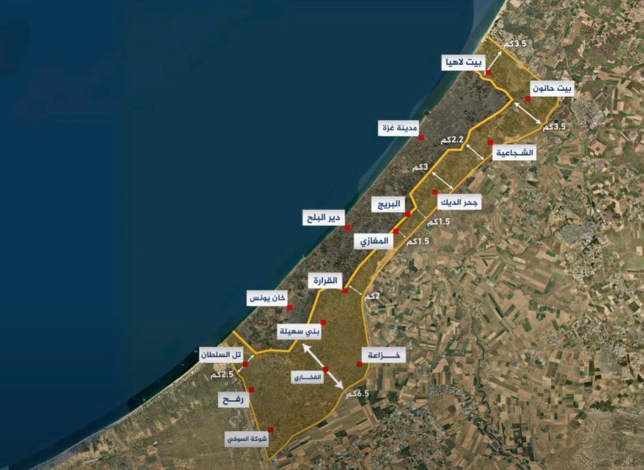 خط انسحاب الجيش من غزة المعلن