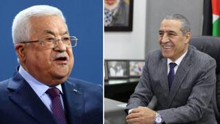 من اليمين: حسين الشيخ محمود عباس