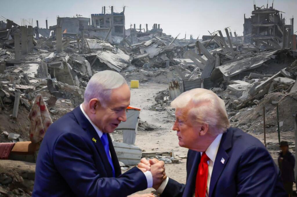 غزة بين ترامب ونتنياهو (Flash90) غزة بين ترامب ونتنياهو