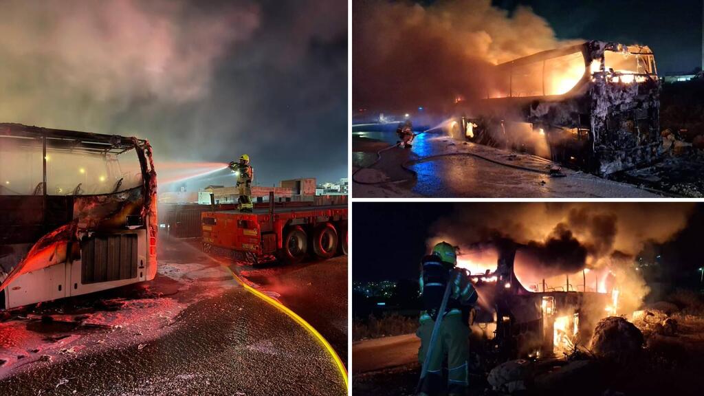 اندلاع حرائق متزامنة تلتهم أربعة حافلات في شفاعمرو (إطفاء) اندلاع حرائق متزامنة تلتهم أربعة حافلات في شفاعمرو