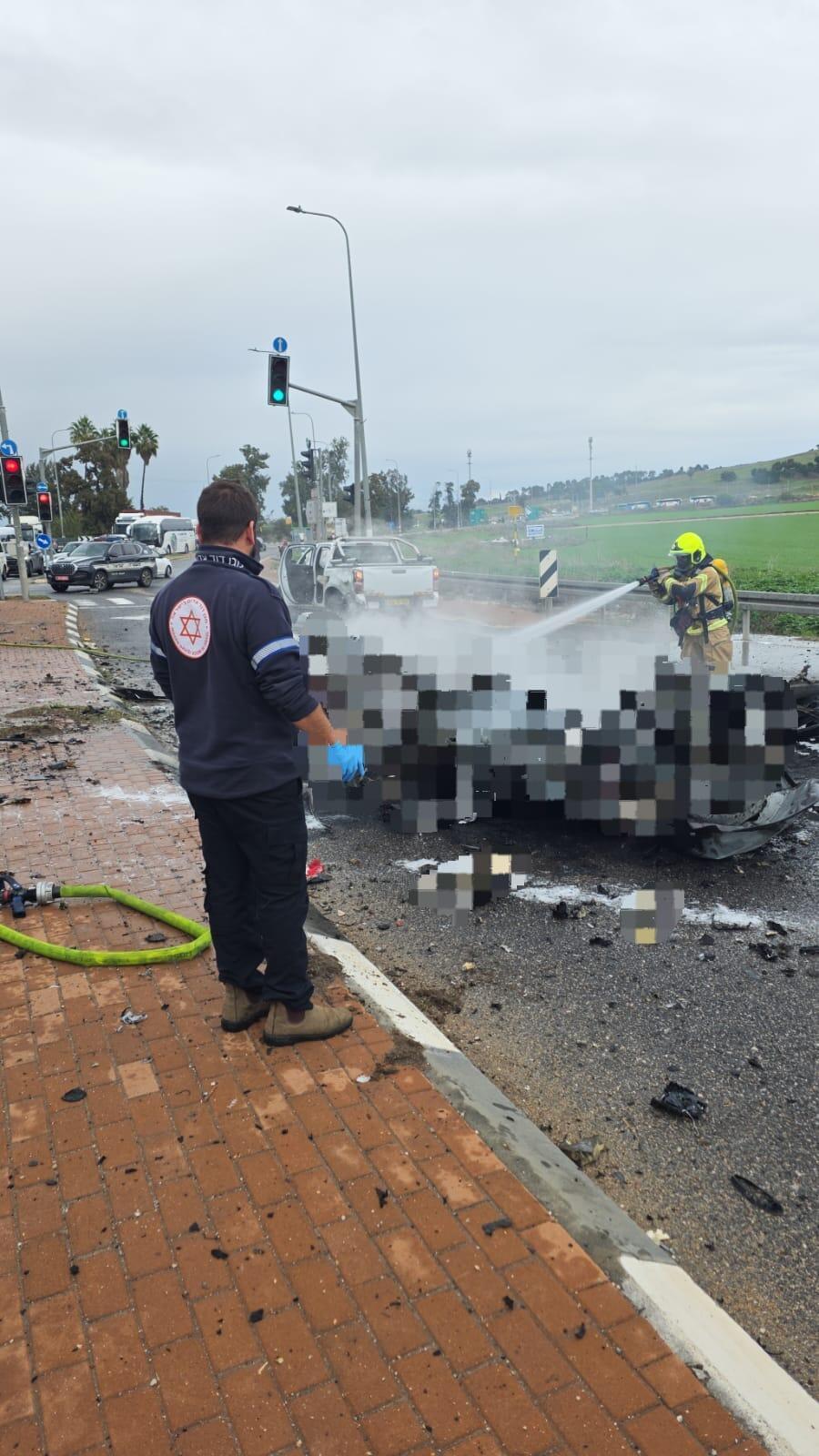 مقتل شابة جراء انفجار سيارة على شارع 73 قرب نهلال (نجمة داوود الحمراء) مقتل شابة جراء انفجار سيارة على شارع 73 قرب نهلال