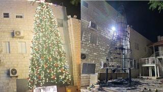 حرق شجرة الميلاد في جنين
