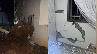 سقوط صخرة على منزل في مجد الكروم