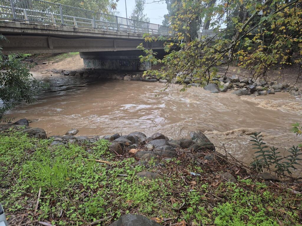 نهر الحاصباني بعد أمطار الخير