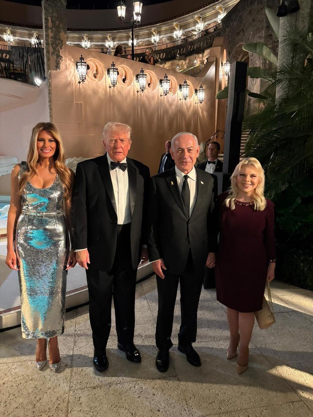  بنيامين وسارة نتنياهو شاركا ترامي وميلانيا في احتفالات رأس السنة الميلادية بفلوريدا
