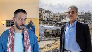 من اليمين: علي شعث ، مقدم بودكاست تقارب أحمد بيقاوي