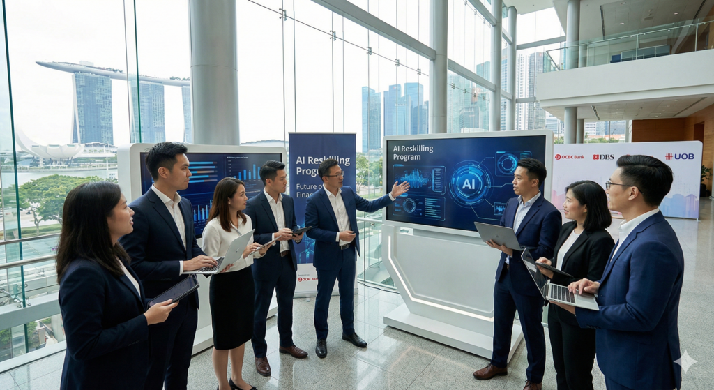 سنغافورة تستنفر لحماية موظفي البنوك من "تسونامي" الذكاء الاصطناعي (Gemini) سنغافورة تستنفر لحماية موظفي البنوك من "تسونامي" الذكاء الاصطناعي