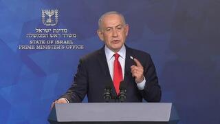 رئيس الحكومة بنيامين نتنياهو خلال المؤتمر الصحفي