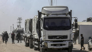 دخول المساعدات الإنسانية من معبر رفح 