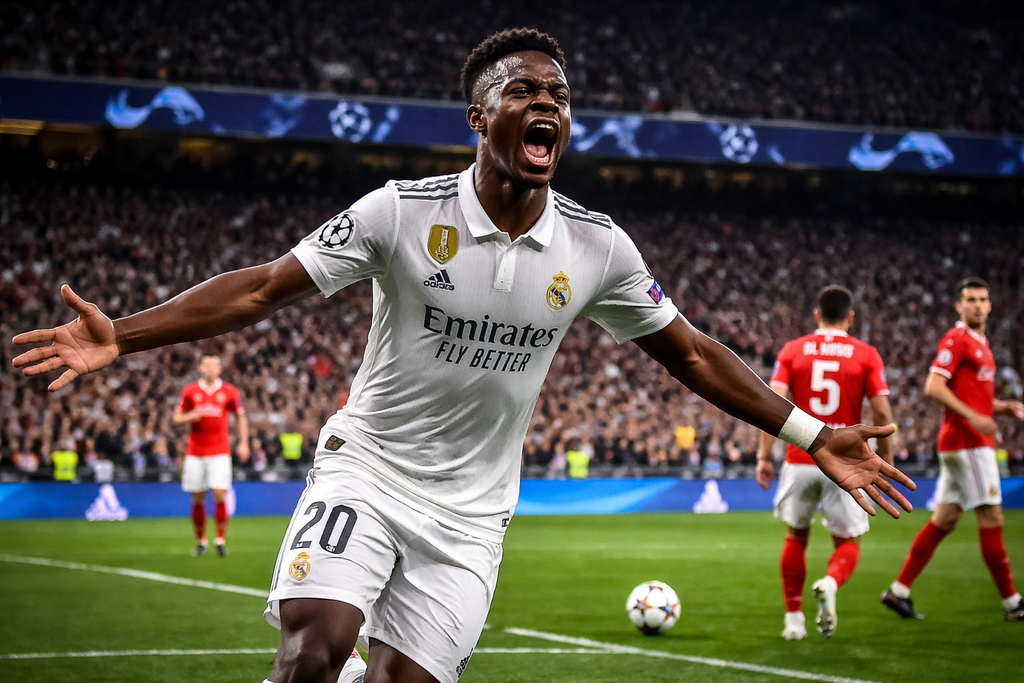 فينيسيوس يرد على واقعة عنصرية برسالة مقتضبة بعد هدفه في دوري الأبطال