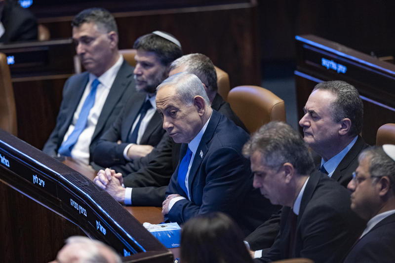 نتنياهو ووزراء حكومته في الكنيست