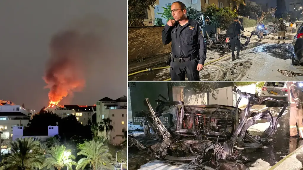 إصابة مباشرة في منطقة المركز بصاروخ إيراني 