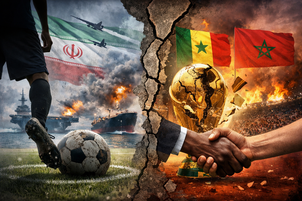أزمة إيران تهدد مونديال 2026 وتصعيد سنغالي يشعل القارة الإفريقية (Chatgpt) أزمة إيران تهدد مونديال 2026 وتصعيد سنغالي يشعل القارة الإفريقية