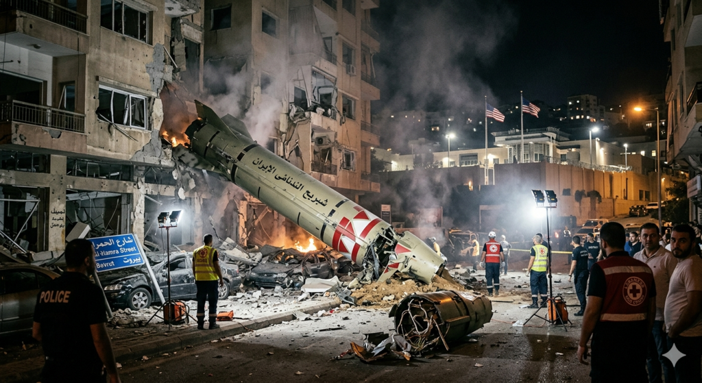 تقديرات أولية: صاروخ باليستي إيراني سقط في لبنان 