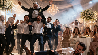 عريس على الاكتاف