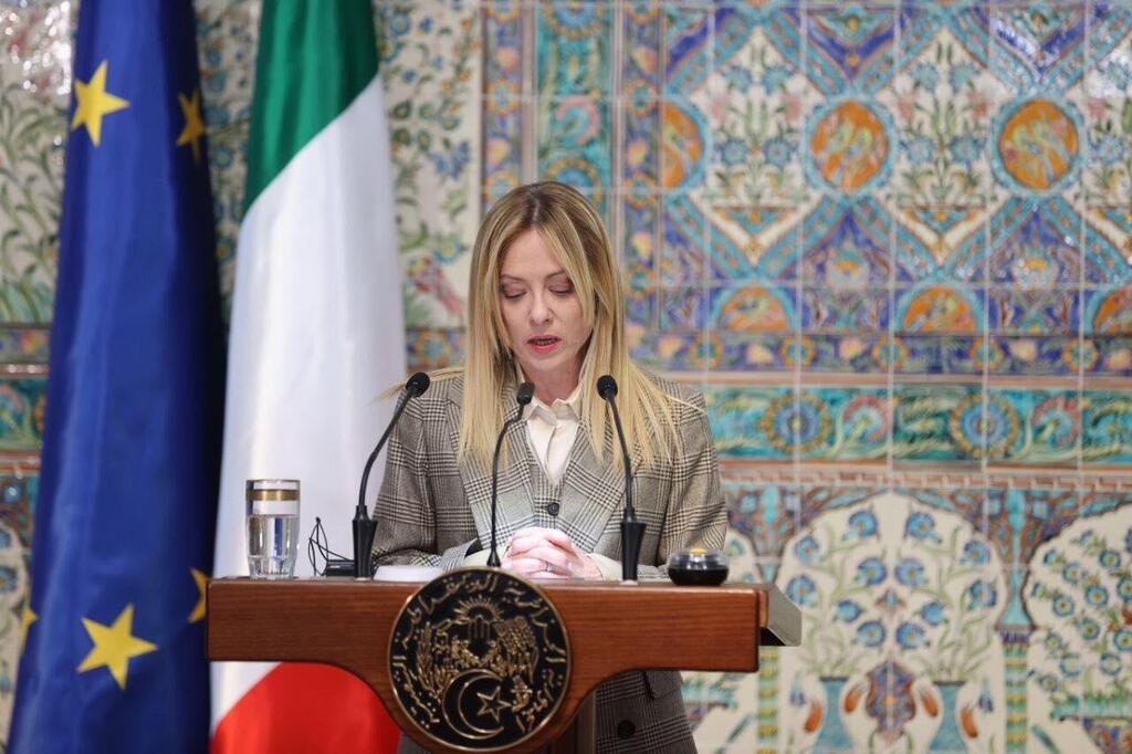 رئيسة الوزراء الإيطالية جورجيا ميلوني (الرئاسة الجزائرية) رئيسة الوزراء الإيطالية جورجيا ميلوني