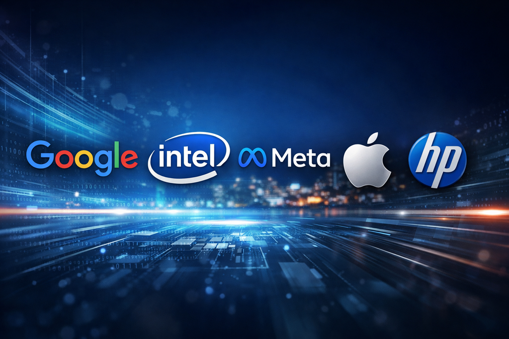 شركات هايتك غوغل انتل ميتا آبل اتش بي
