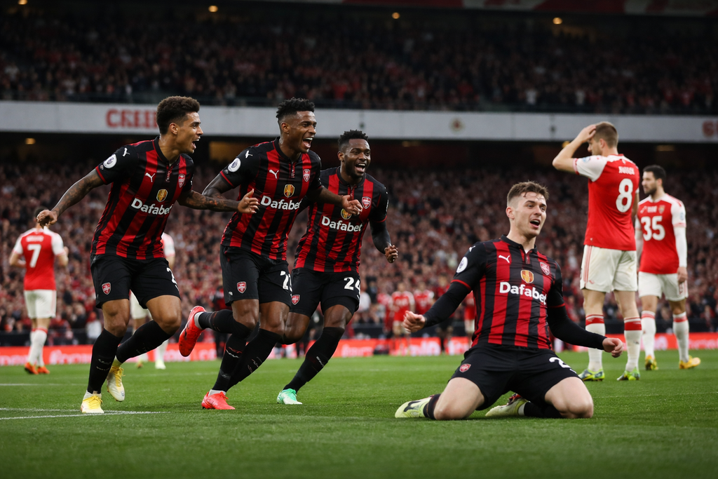 آرسنال يخسر أمام بورنموث 2-1 ويشعل صراع القمة في الدوري الإنجليزي (Chatgpt) آرسنال يخسر أمام بورنموث 2-1 ويشعل صراع القمة في الدوري الإنجليزي