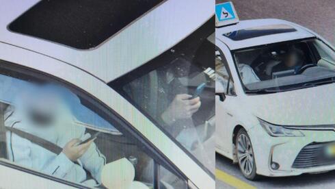 معلّم قيادة وتلميذه يوثَّقان باستخدام الهاتف أثناء الدرس قرب الناصرة