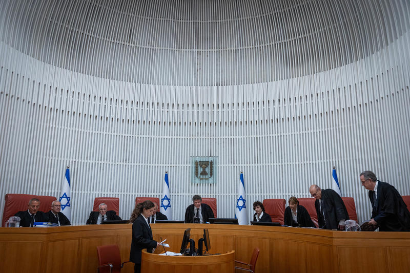 من جلسة المحكمة العليا خلال النظر في إقالة إيتمار بن غفير