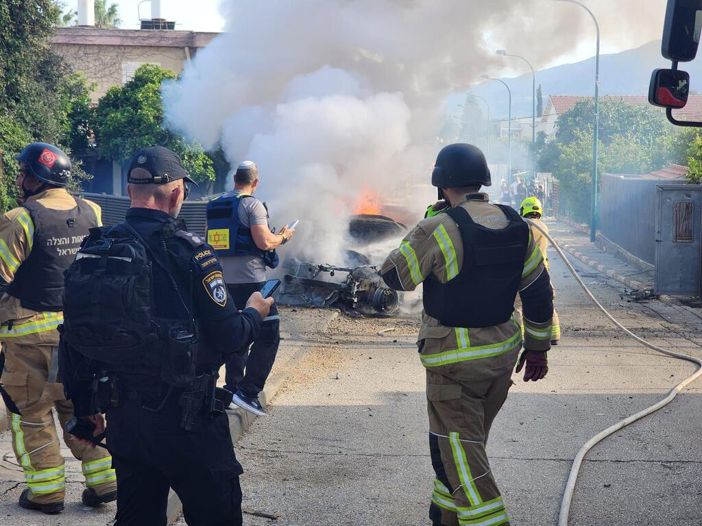 سقوط شظايا صاروخية في كريات شمونة (سلطة الإطفاء والإنقاذ ) سقوط شظايا صاروخية في كريات شمونة