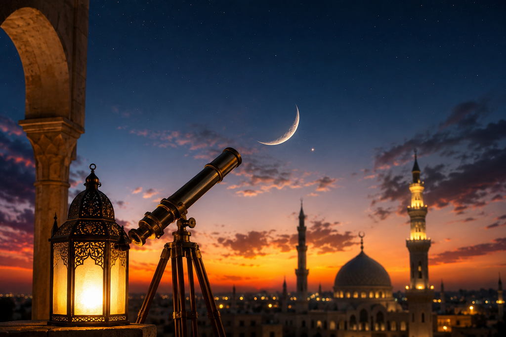 تحرّي هلال ذي الحجة يترقّب الحسم الرسمي وعيد الأضحى فلكيًا في 27 مايو\أيّار (AI) تحرّي هلال ذي الحجة يترقّب الحسم الرسمي وعيد الأضحى فلكيًا في 27 مايو\أيّار