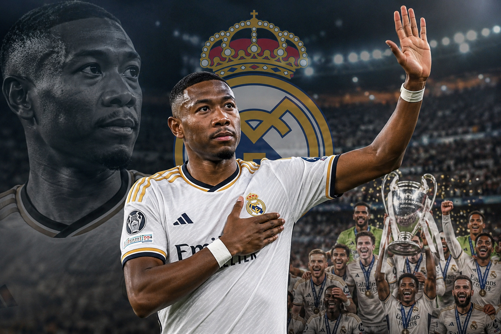 انتهاء مشوار ألابا مع ريال مدريد بعد خمسة مواسم ناجحة (Chatgpt) انتهاء مشوار ألابا مع ريال مدريد بعد خمسة مواسم ناجحة