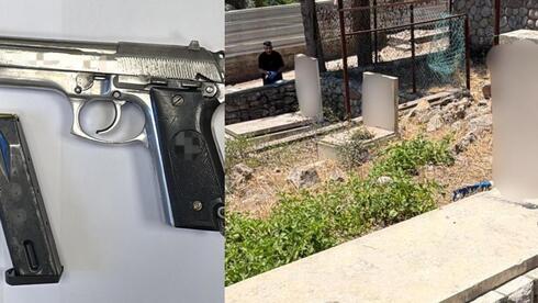 العثور على مسدس داخل مقبرة في طرعان