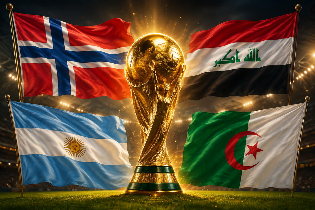 الاند يقود النرويج لاكتساح العراق وميسي يوقع على ثلاثية تاريخية للأرجنتين في شباك الجزائر (ai) الاند يقود النرويج لاكتساح العراق وميسي يوقع على ثلاثية تاريخية للأرجنتين في شباك الجزائر