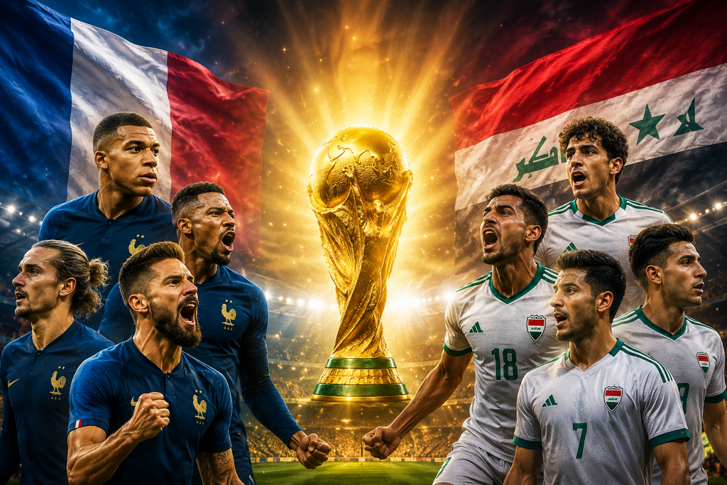 دراما في المونديال: تأجيل محتمل لمباراة فرنسا والعراق (AI) دراما في المونديال: تأجيل محتمل لمباراة فرنسا والعراق