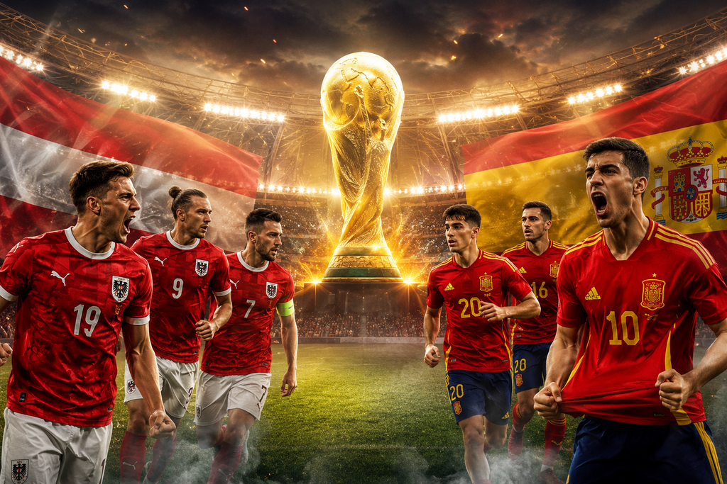 انطلاق مواجهة إسبانيا والنمسا في مونديال 2026 (AI) انطلاق مواجهة إسبانيا والنمسا في مونديال 2026