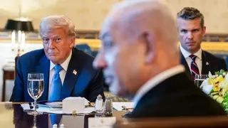 الرئيس الأميركي دونالد ترامب ورئيس الوزراء الاسرائيلي بنيامين نتنياهو