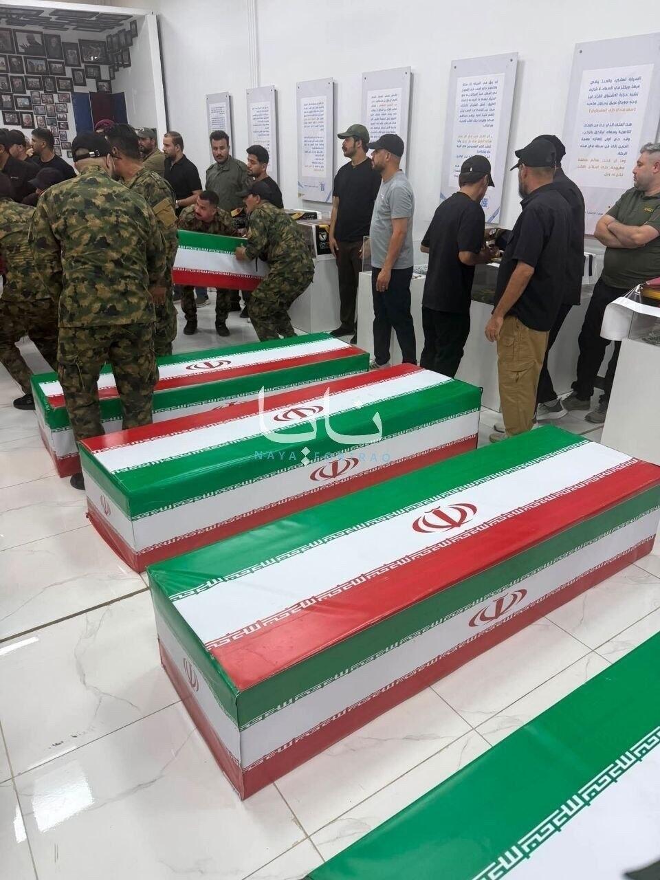 تشييع عناصر من الحرس الثوري الإيراني قُتلوا في الضربات الأمريكية والسعودية على أهداف لميليشيات في العراق