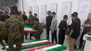 تشييع عناصر من الحرس الثوري الإيراني قُتلوا في الضربات الأمريكية والسعودية على أهداف لميليشيات في العراق