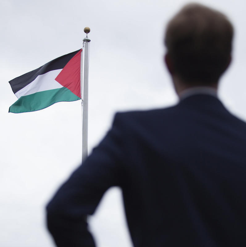 محكمة أمريكية تعتبر ترحيل طلاب بسبب نشاطهم المؤيد لفلسطين مخالفًا للدستور- صورة توضيحية (FLASH90) علم فلسطين - صورة توضيحية