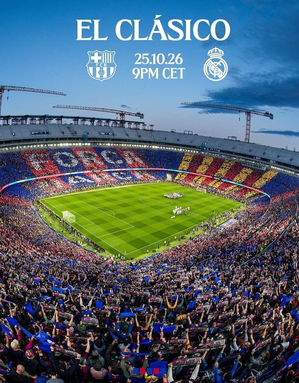 الكلاسيكو يعود إلى كامب نو.. برشلونة يستضيف ريال مدريد في 25 أكتوبر (برشلونة) الكلاسيكو يعود إلى كامب نو.. برشلونة يستضيف ريال مدريد في 25 أكتوبر