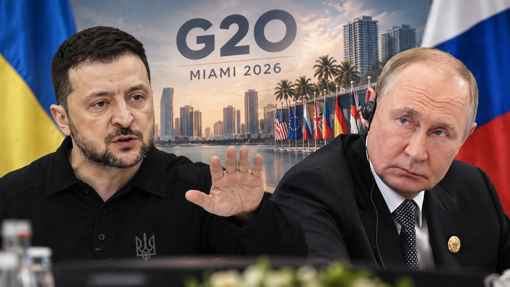 زيلينسكي يفتح الباب أمام لقاء بوتين في ميامي (AI) زيلينسكي يفتح الباب أمام لقاء بوتين في ميامي