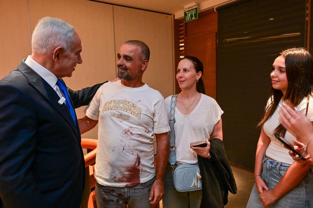نتنياهو يلتقي المسافر يانيف حيون ( קובי גדעון, לע״מ) نتنياهو يلتقي المسافر يانيف حيون