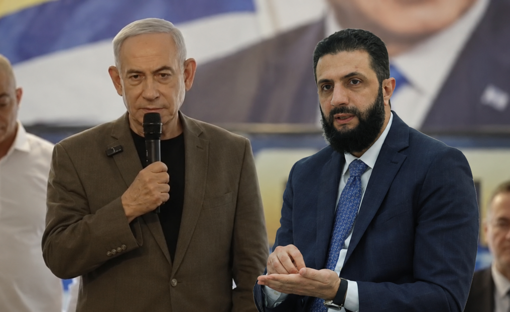 الرئيس السوري أحمد الشرع ورئيس الوزراء الإسرائيلي بنيامين نتنياهو (وفق البند 27 أ) الرئيس السوري أحمد الشرع ورئيس الوزراء الإسرائيلي بنيامين نتنياهو